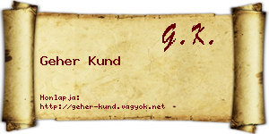 Geher Kund névjegykártya